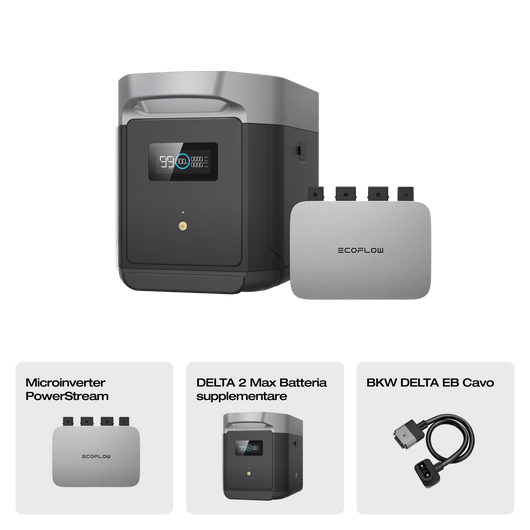 Batteria supplementare intelligente EcoFlow DELTA 2 Max (ricondizionata) Extra batteries EcoFlow Europe PowerStream 800 W + Batteria supplementare intelligente DELTA 2 Max (ricondizionata) (Prezzo per membri)