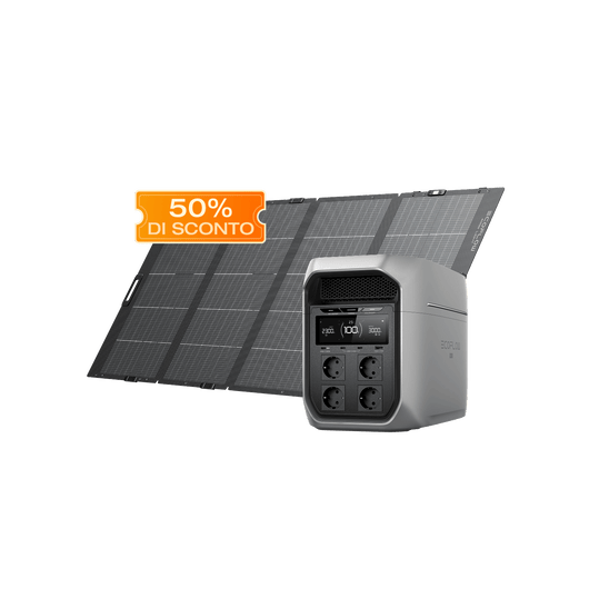 Power station portatile serie EcoFlow DELTA 3 Max (2.048Wh) DELTA 3 Max Plus (2.048Wh) / Pannello solare portatile leggero da 400 W