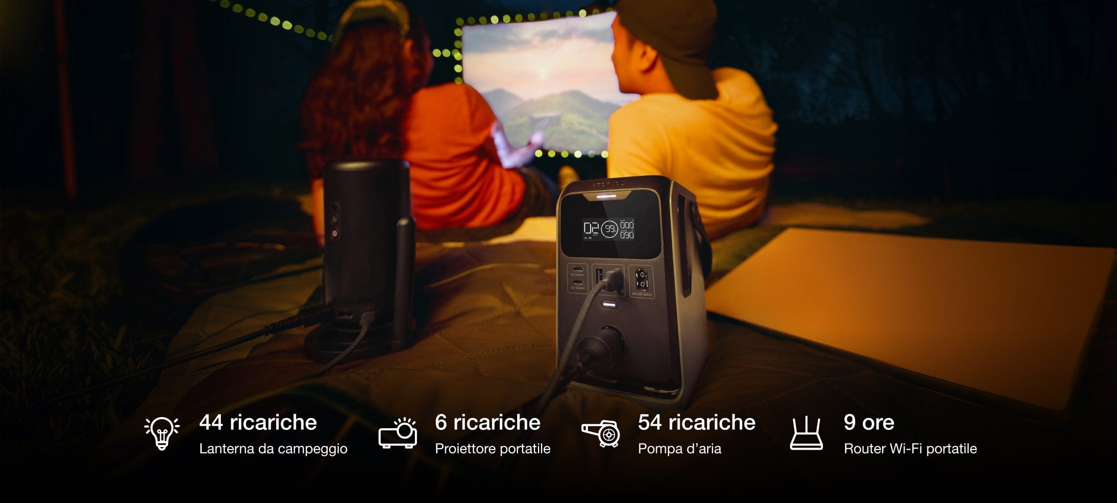 Energia in ogni contesto, dal campeggio al sentiero di montagna