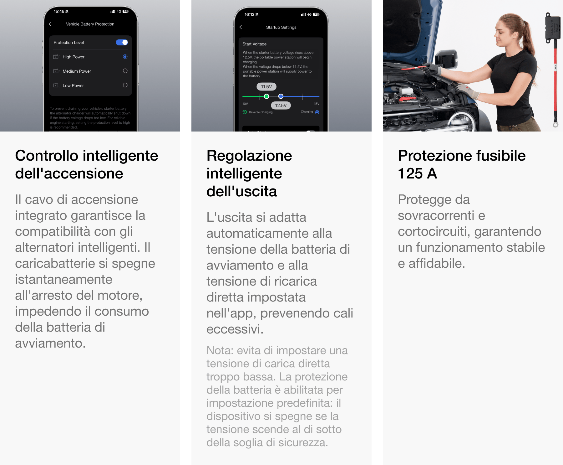 Maggiore sicurezza: protezione migliorata dell'alternatore e della batteria di avviamento