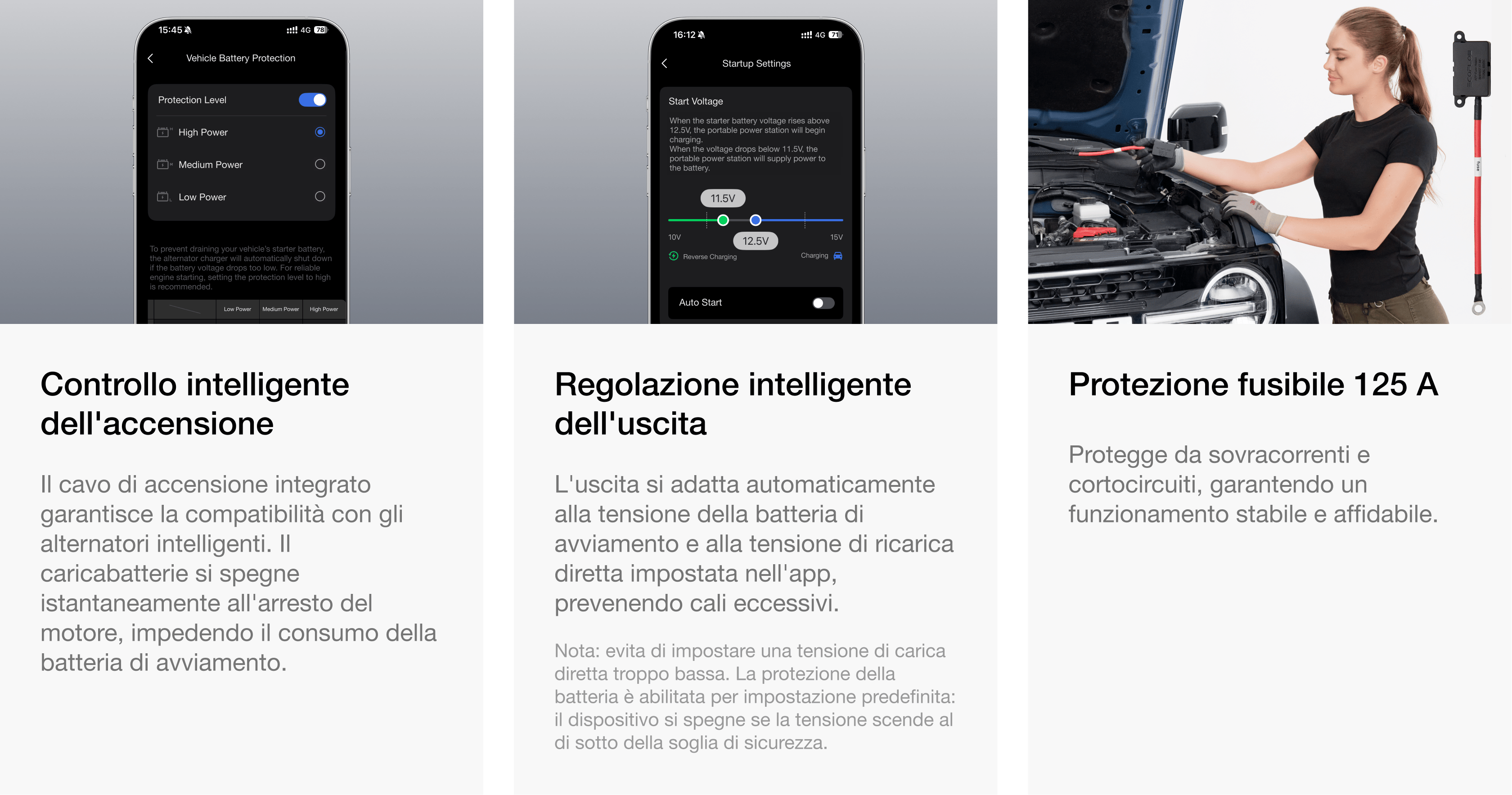 Maggiore sicurezza: protezione migliorata dell'alternatore e della batteria di avviamento