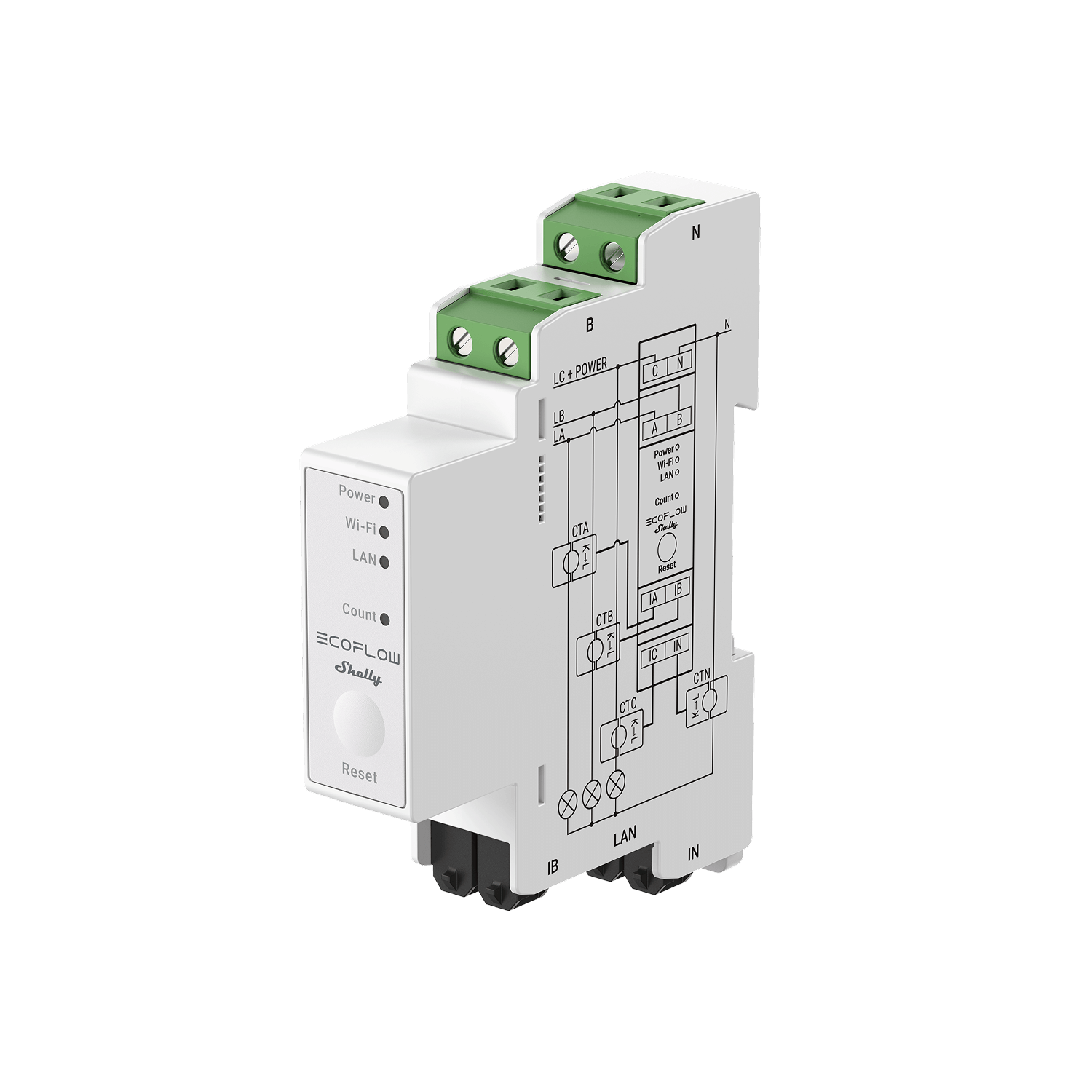 Contatore intelligente EcoFlow × Shelly - Shelly Pro 3EM BKW II EcoFlow Italia Contatore intelligente EcoFlow × Shelly Shelly Pro 3EM