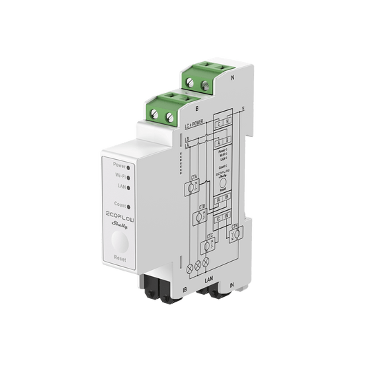 Contatore intelligente EcoFlow × Shelly - Shelly Pro 3EM BKW II EcoFlow Italia Contatore intelligente EcoFlow × Shelly Shelly Pro 3EM