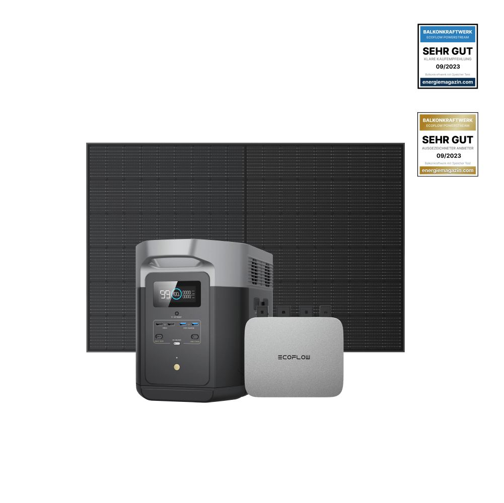 EcoFlow PowerStream Fotovoltaico da Balcone con deposito 800W - DELTA 2 Max (2 kWh) BKW Bundle EcoFlow Italia   