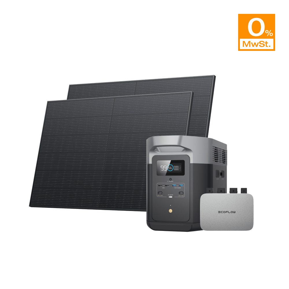 EcoFlow PowerStream Fotovoltaico da Balcone con deposito 800W - DELTA 2 Max (2 kWh) BKW Bundle EcoFlow Italia   