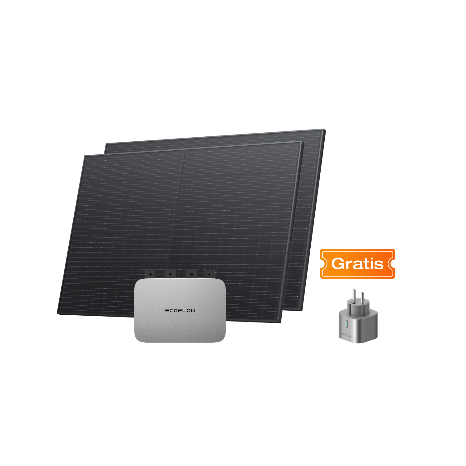 EcoFlow PowerStream Kit solar para balcones 800W - pannelli solari rigidi da 400 W BKW Bundle EcoFlow Italia PowerStream da 800 W + 2 pannelli solari rigidi da 400 W /