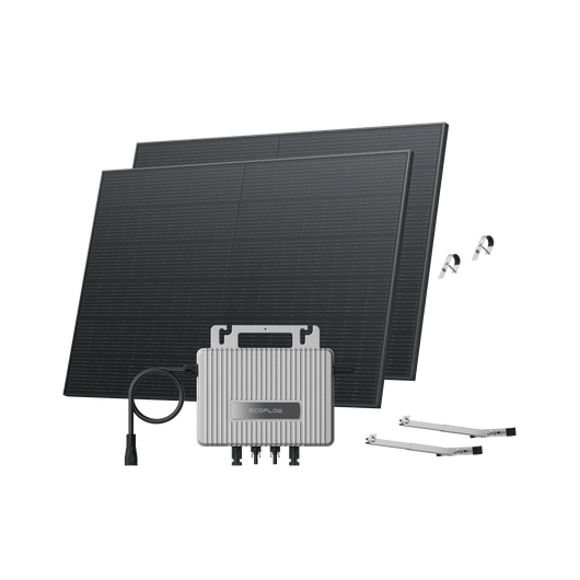 Kit Fotovoltaico da Balcone EcoFlow STREAM BKW II EcoFlow Balcone con ringhiera (800 Wp) 2 pannelli solari rigidi da 400 W + Microinverter STREAM (600 W) Staffa – Balcone in cemento