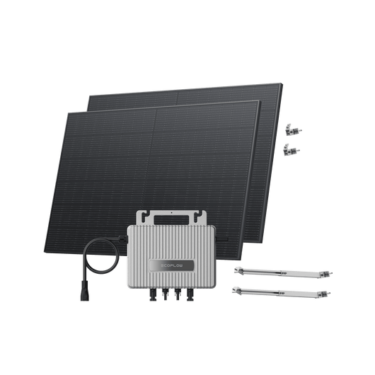 Kit Fotovoltaico EcoFlow STREAM BKW II EcoFlow Microinverter STREAM (600 W)+ 2 pannelli solari rigidi da 400 W Staffa regolabile – Facciata