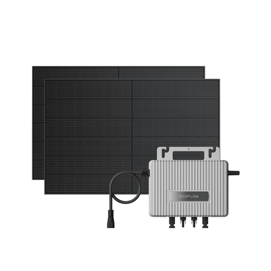 Kit Fotovoltaico EcoFlow STREAM BKW II EcoFlow Microinverter STREAM (600 W)+ 2 pannelli solari rigidi da 400 W Senza staffe