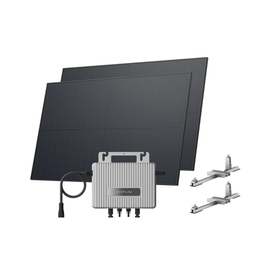 Kit Fotovoltaico da Giardino/a Terra EcoFlow STREAM BKW II EcoFlow (900 Wp) 2 pannelli solari rigidi da 450 W + Microinverter STREAM (600 W) Staffa – Tetto piatto