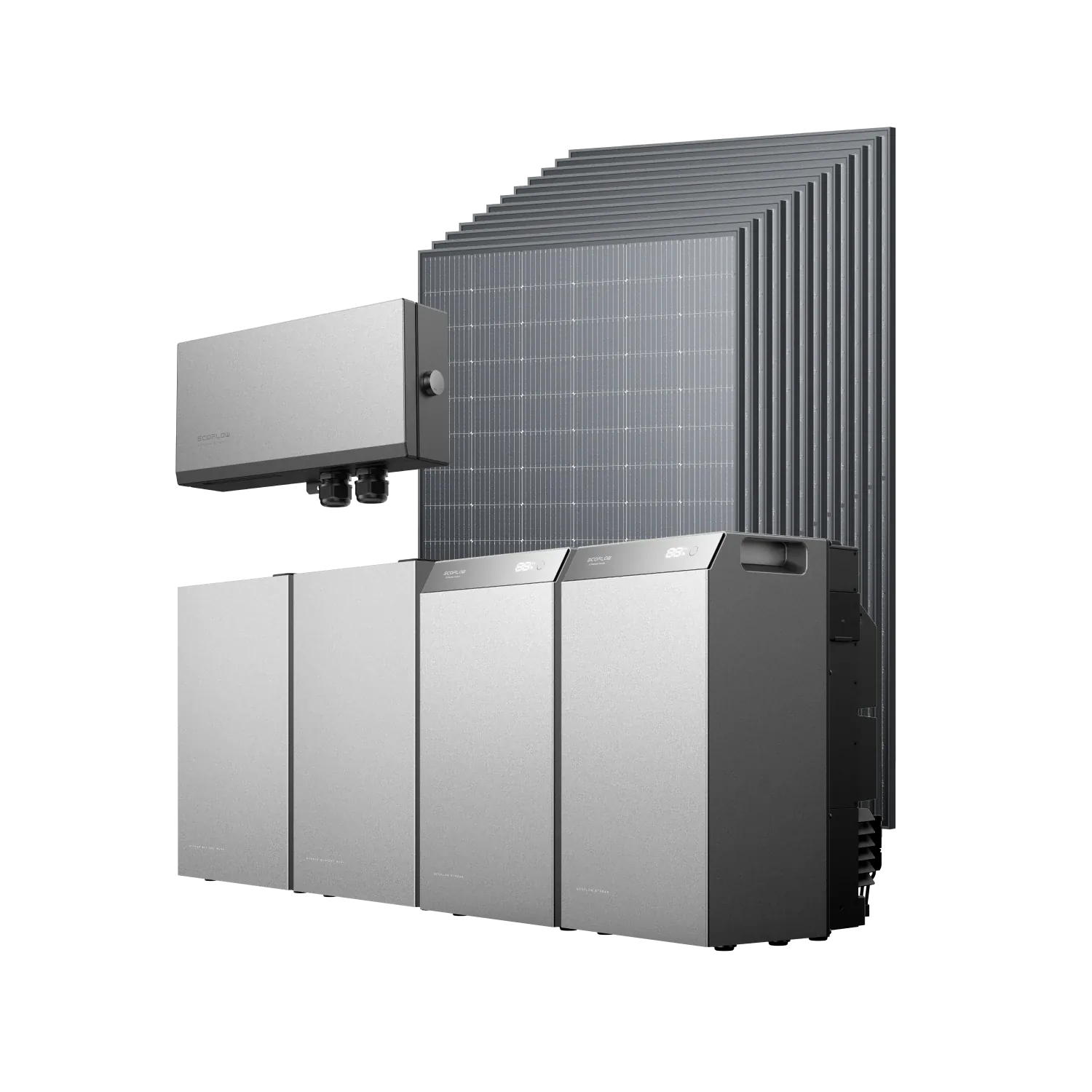 EcoFlow STREAM Gateway EcoFlow Italia 2 x STREAM 5000 +2 × Batterie aggiuntive+ 12 x Pannello solare rigido da 500 W + STREAM Gateway
