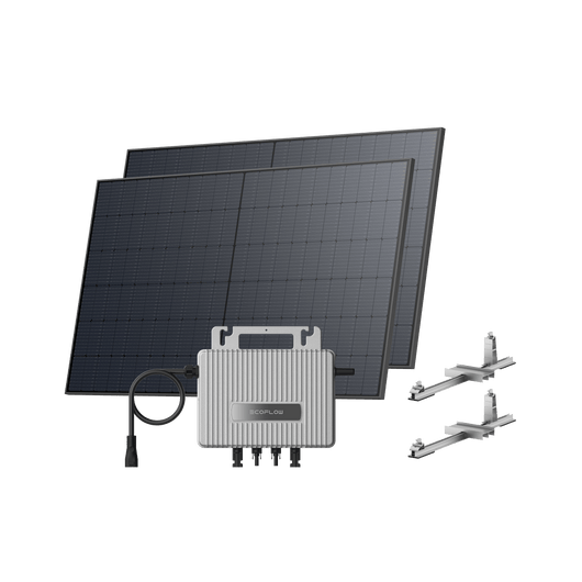 Kit Fotovoltaico da Tetto EcoFlow STREAM BKW II EcoFlow Tetto piatto (500 Wp) 2 pannelli solari rigidi da 520 W + Microinverter STREAM (600 W) Staffa – Tetto piatto