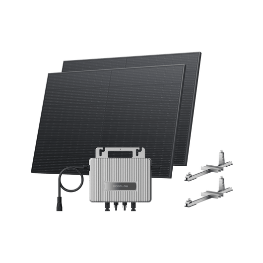 Kit Fotovoltaico da Tetto EcoFlow STREAM BKW II EcoFlow Tetto piatto (800 Wp) 2 pannelli solari rigidi da 400 W + Microinverter STREAM (600 W) Staffa – Tetto piatto