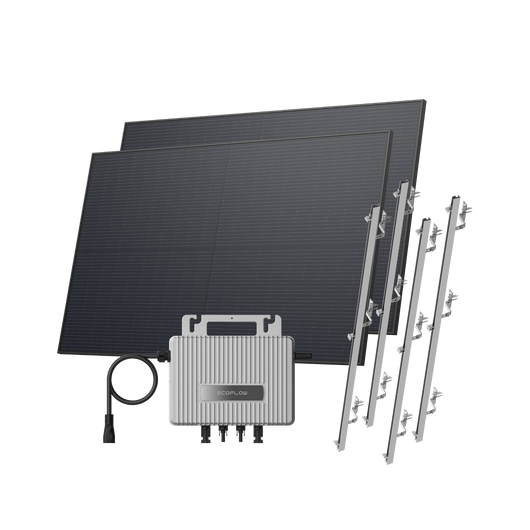 Kit Fotovoltaico da Tetto EcoFlow STREAM BKW II EcoFlow Tetto inclinato (900 Wp) 2 pannelli solari rigidi da 450 W + Microinverter STREAM (600 W) Staffa – Tetto inclinato