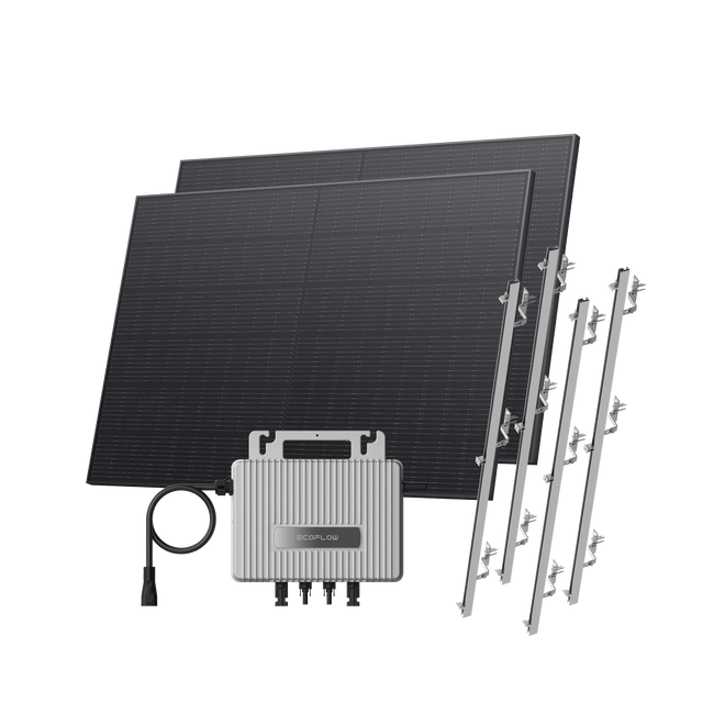 Kit Fotovoltaico da Tetto EcoFlow STREAM BKW II EcoFlow Tetto inclinato (800 Wp) 2 pannelli solari rigidi da 400 W + Microinverter STREAM (600 W) Staffa – Tetto inclinato