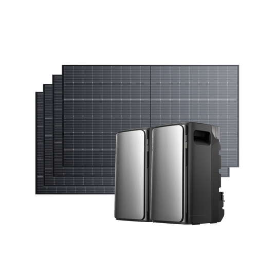 EcoFlow STREAM Ultra/Pro/Max Fotovoltaico con Accumulo STREAM Ultra 800W / STREAM Max + 4 pannelli solari rigidi da 500 W