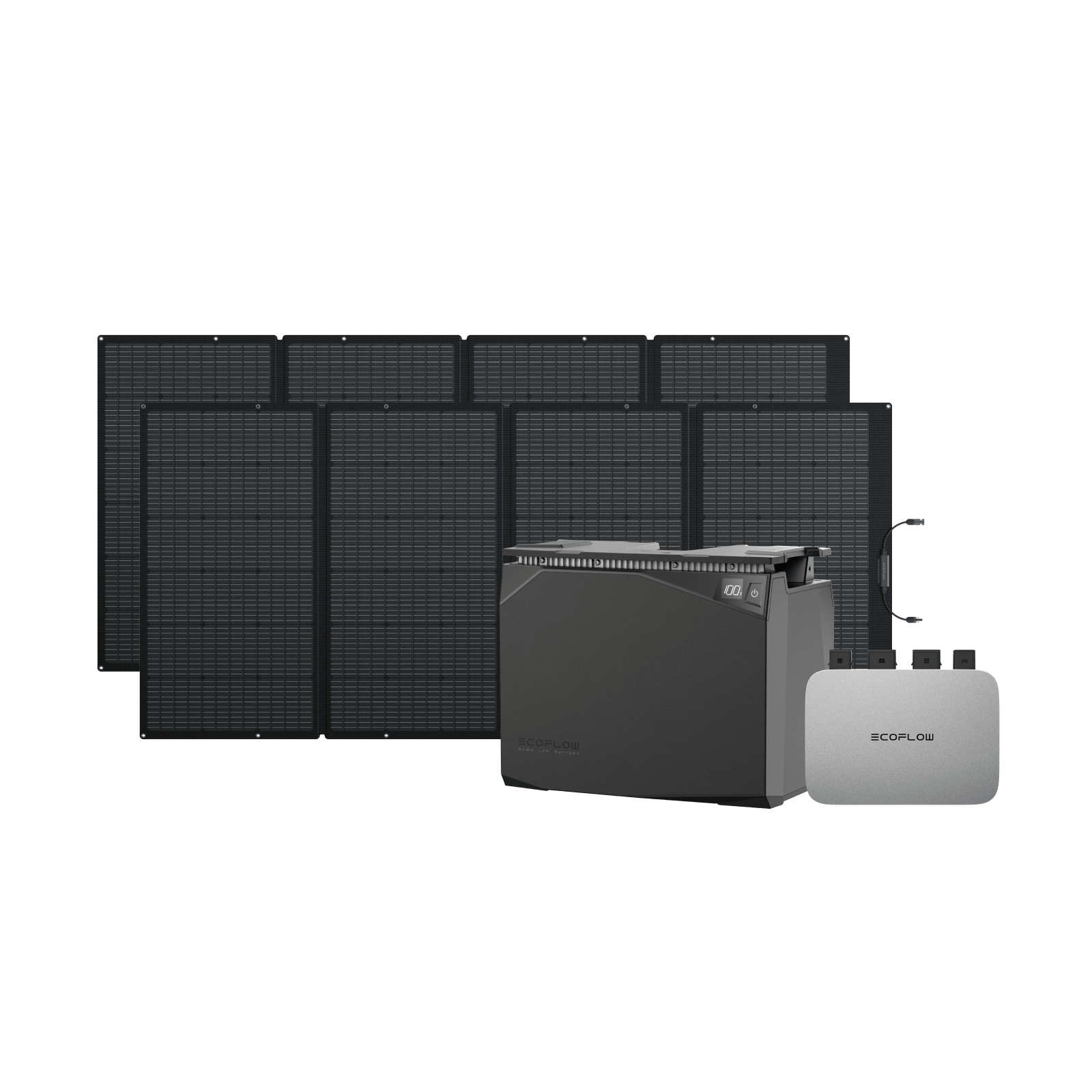 Fotovoltaico da balcone EcoFlow PowerStream con batteria impermeabile  2 kWh/5 kWh  EcoFlow Italia PowerStream 800 W Batteria impermeabile 2 kWh + 2x 400 W Pannello solare portatile 