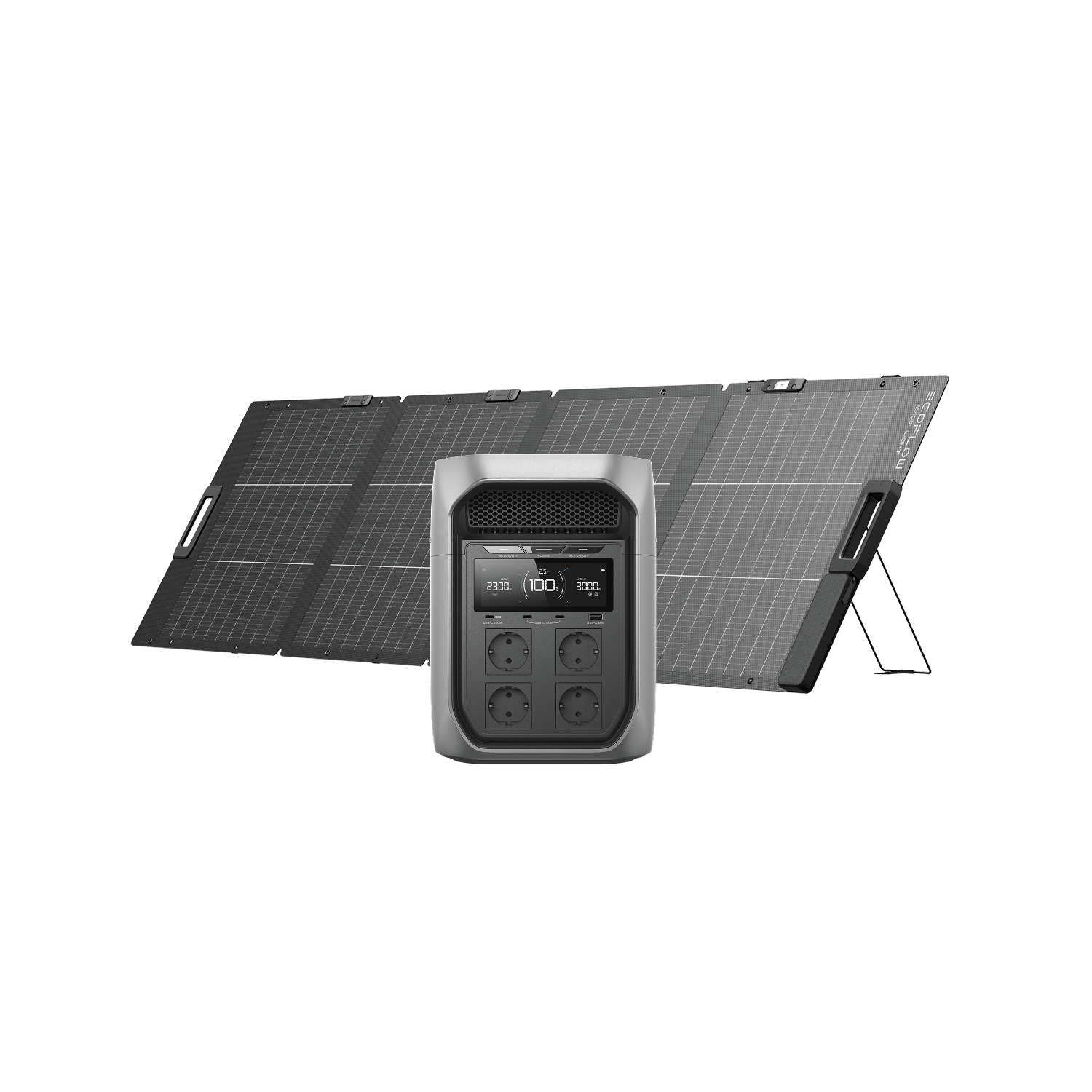 Generatore solare serie EcoFlow DELTA 3 Max (FV 220 W) EcoFlow Italia DELTA 3 Max Plus 1 Pannello solare portatile bifacciale da 220 W NextGen