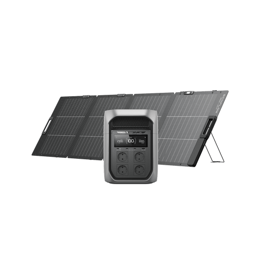 Generatore solare serie EcoFlow DELTA 3 Max (FV 220 W) EcoFlow Italia DELTA 3 Max Plus 1 Pannello solare portatile bifacciale da 220 W NextGen