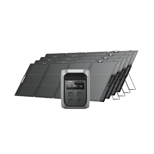 Generatore solare serie EcoFlow DELTA 3 Max (FV 220 W) EcoFlow Italia DELTA 3 Max Plus 4 Pannello solare portatile bifacciale da 220 W NextGen