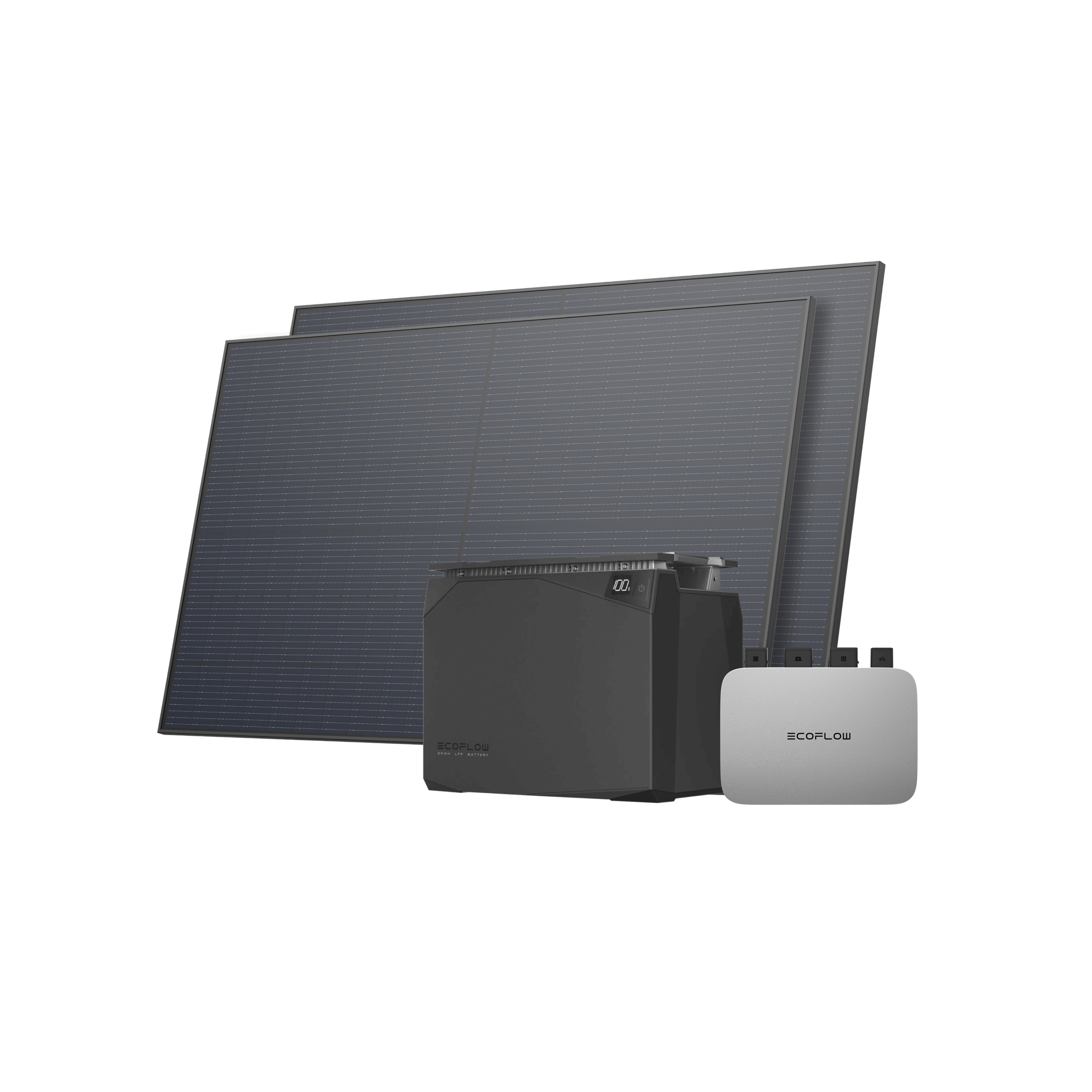 Pannello solare rigido da 450 W EcoFlow (2 pz.) Solar Panels EcoFlow 2x Pannelli solari rigidi 450W PowerStream + Batteria impermeabile 2 kWh (Cavo BKW-DELTA Pro 0.5 m) 