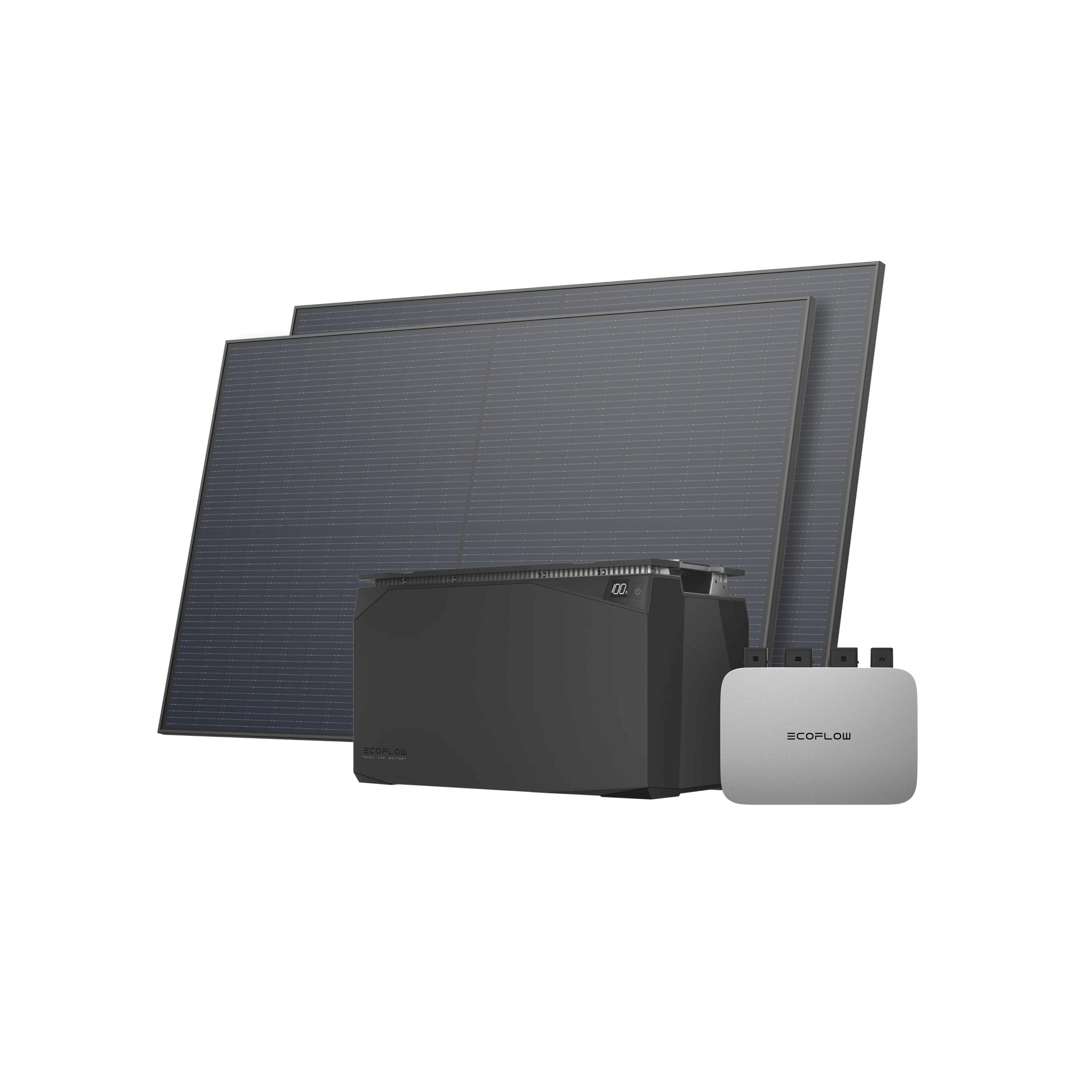 Pannello solare rigido da 450 W EcoFlow (2 pz.) Solar Panels EcoFlow 2x Pannelli solari rigidi 450W PowerStream + Batteria impermeabile 5 kWh (Cavo BKW-DELTA Pro 0.5 m) 