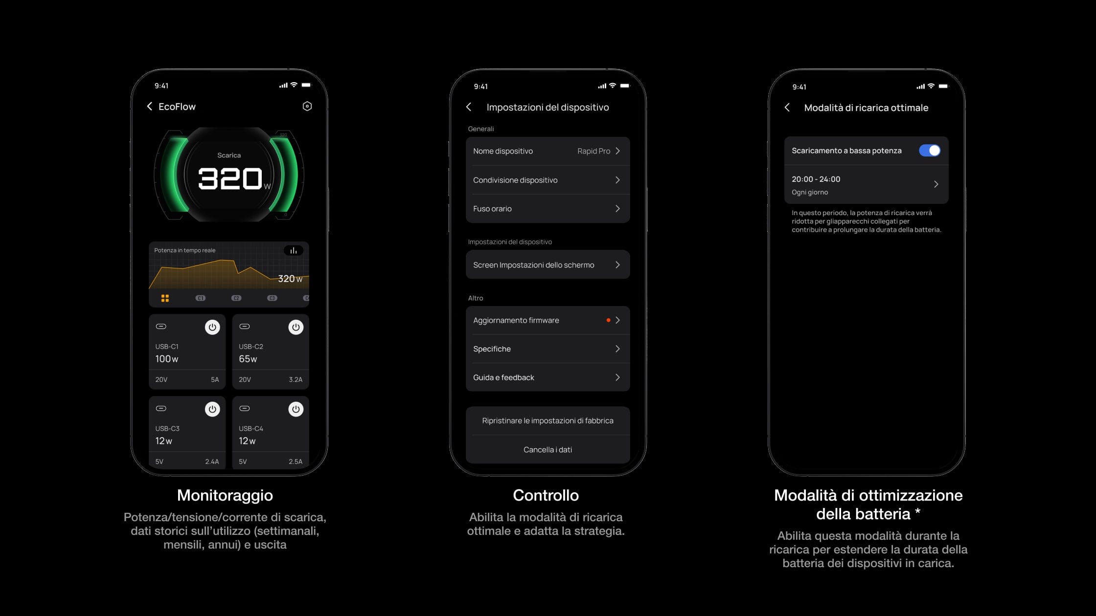 Gestione e personalizzazione dell’energia nell’app