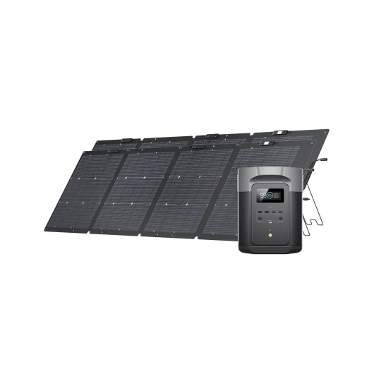 Power Station Portatile EcoFlow DELTA 2 Max DELTA 2 Max + 2 x Pannello solare portatile da 220 W