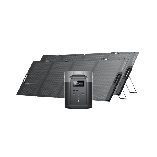 Power Station Portatile EcoFlow DELTA 2 Max DELTA 2 Max + 2 x Pannello solare portatile da 220 W