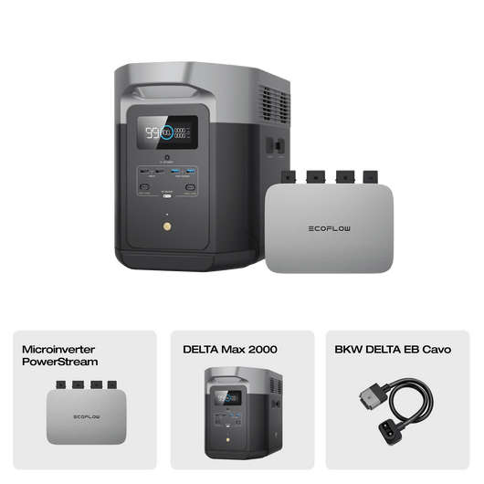 Power Station Portatile EcoFlow DELTA Max Portable Power EcoFlow 2000 + PowerStream 800 W  