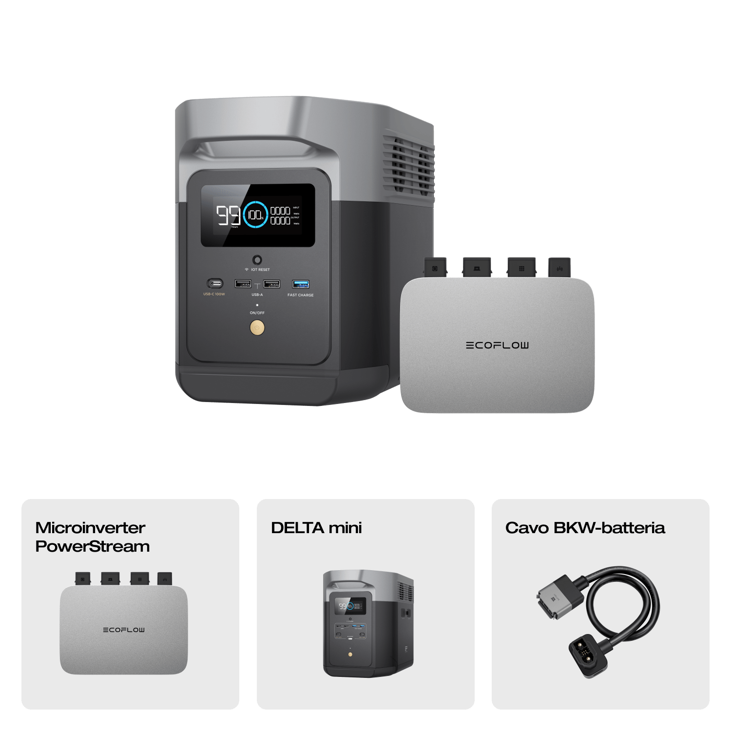 Power Station Portatile EcoFlow DELTA mini (ricondizionata) Portable Power EcoFlow DELTA mini (Prodotto ricondizionato) + PowerStream 800 W (Prezzo per membri)  