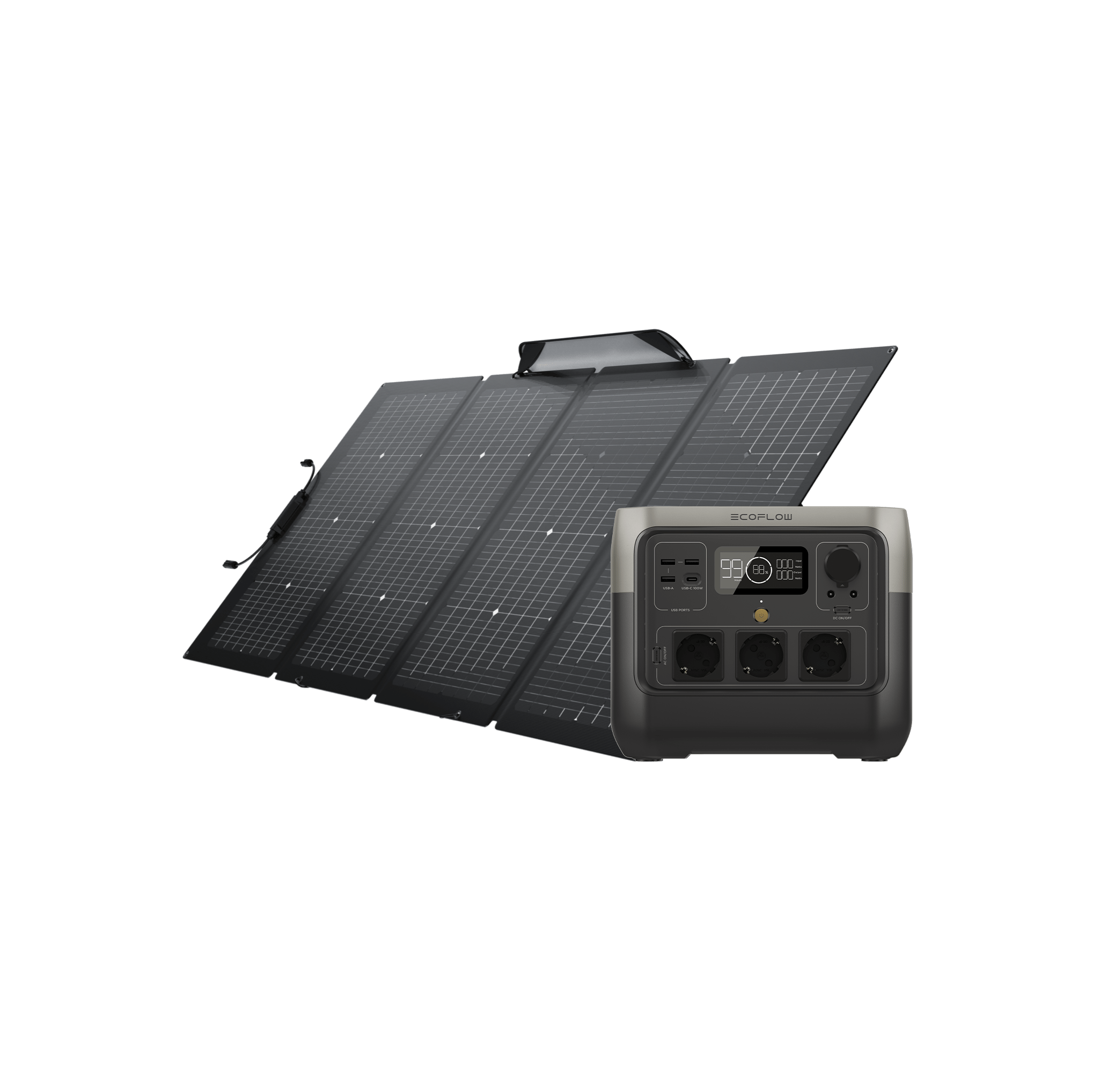 Power Station Portatile EcoFlow RIVER 2 Pro  EcoFlow Italia RIVER 2 Pro + Pannello Solare Portatile da 220 W  