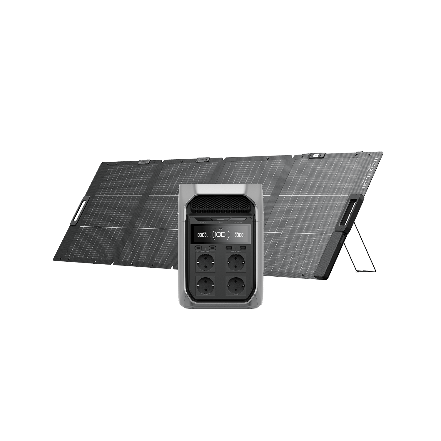 EcoFlow Delta 3 Plus + Pannello solare bifacciale portatile da 220 W