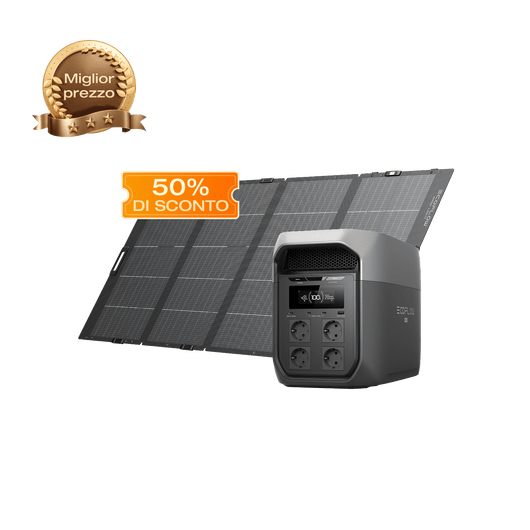 Power station portatile serie EcoFlow DELTA 3 Max (2.048Wh) DELTA 3 Max (2.048Wh) / Pannello solare portatile leggero da 400 W