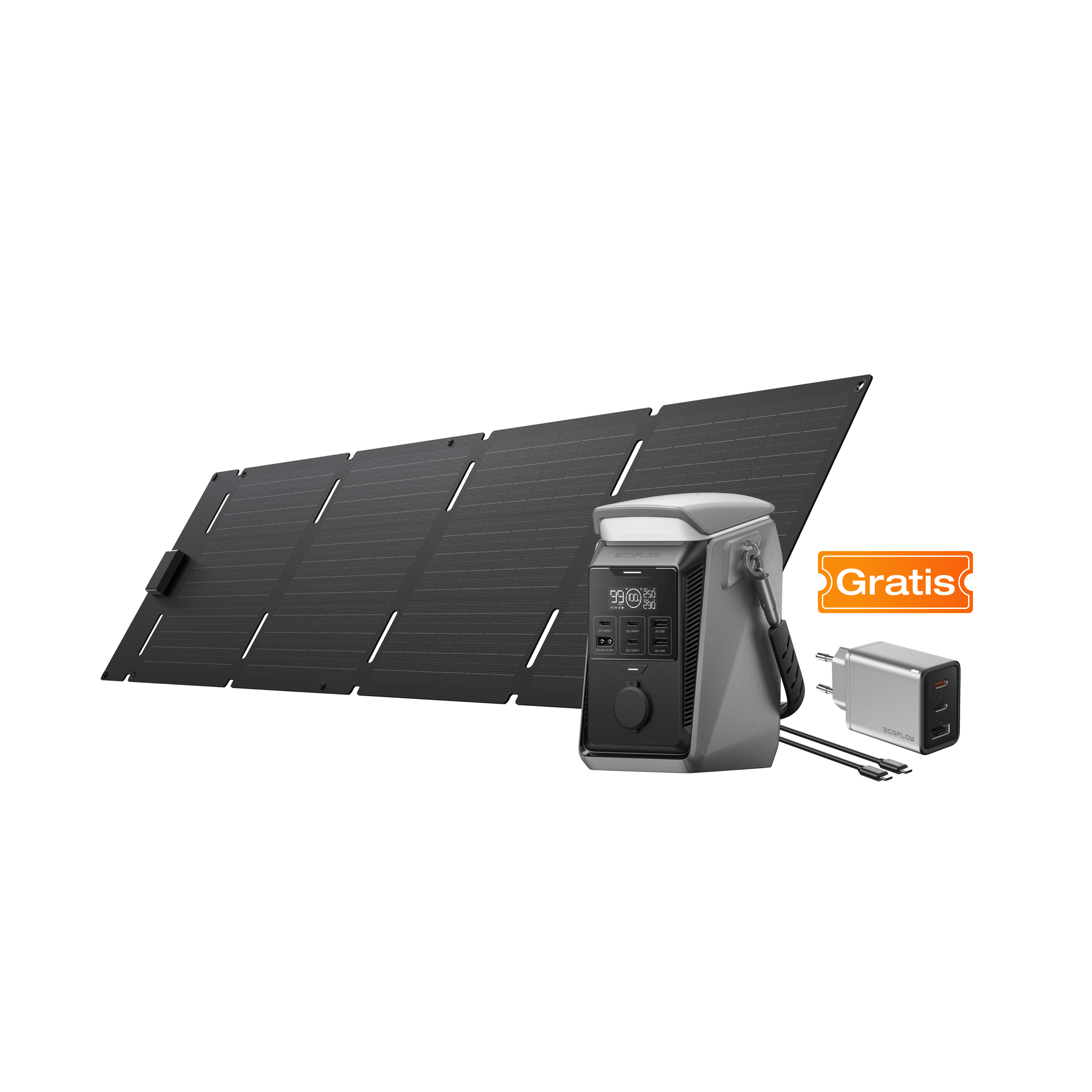 Power station portatile serie EcoFlow TRAIL DC EcoFlow Italia TRAIL Plus 300 DC+Pannello Solare Portatile da 60W (Tipo C)