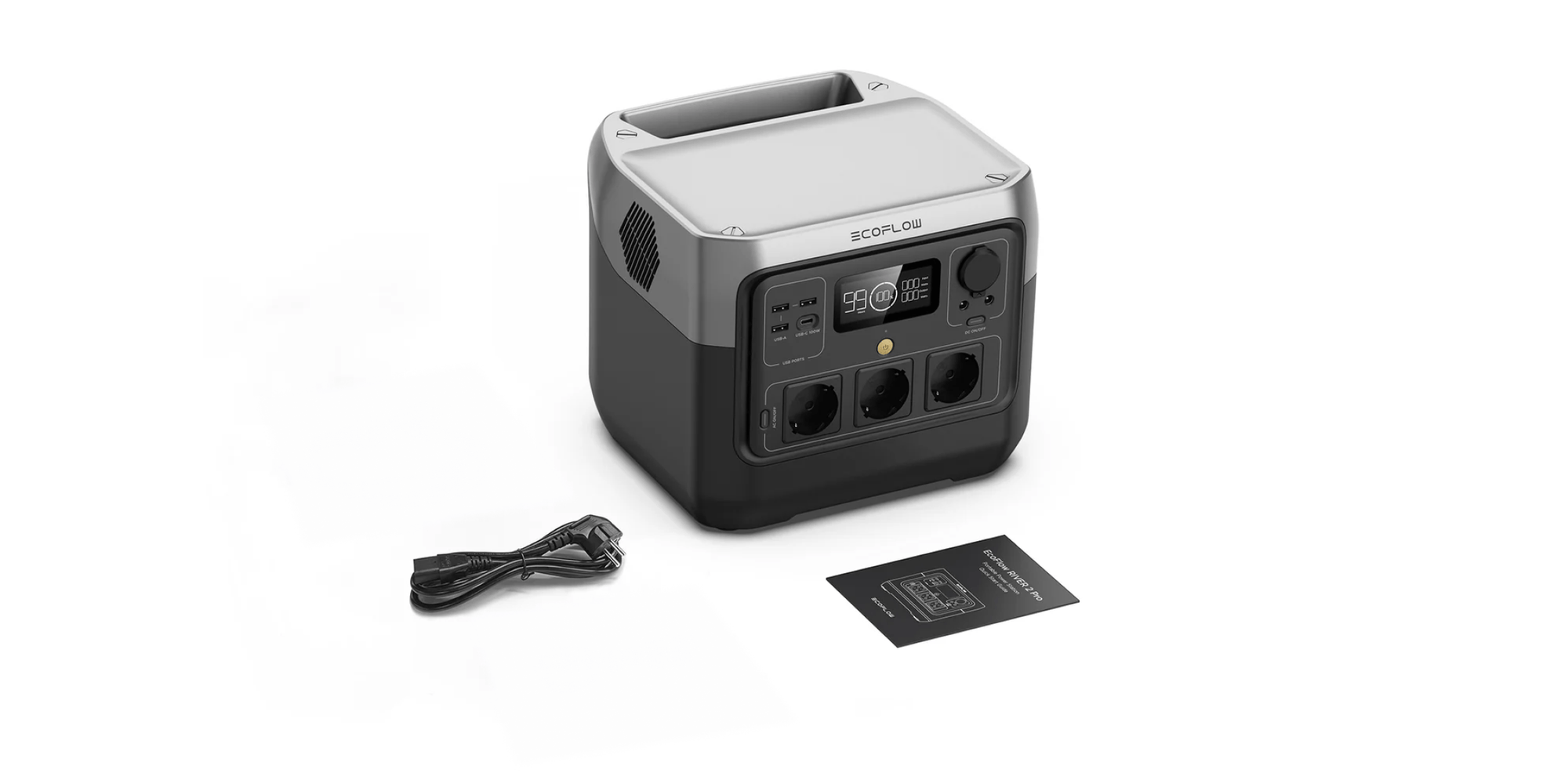 <p><strong>1.</strong>RIVER 2 Pro   <strong>2.</strong>Cavo di ricarica CA      <strong>3.</strong>Guida rapida</p>